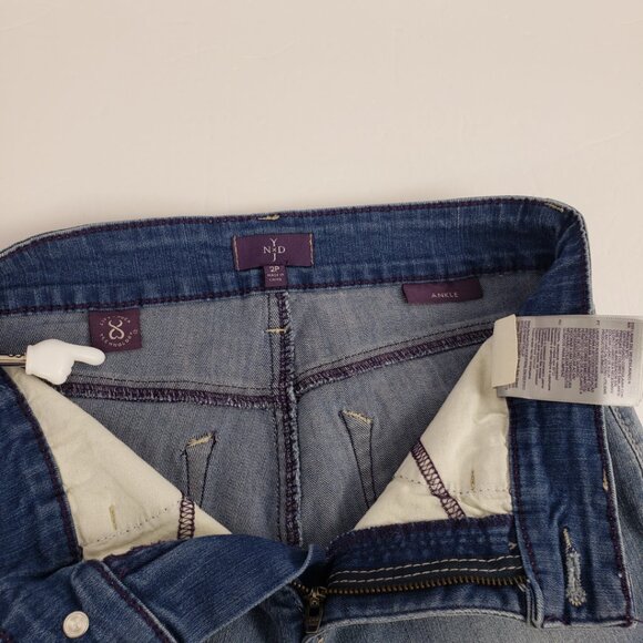 NYDJ 2P Lift Tuck Crochet Hem All Over Stretch Womens Doilie Ankle Jeans Pants - Picture 12 of 16